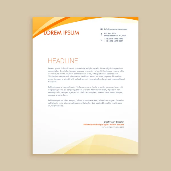 wavy business letterhead design