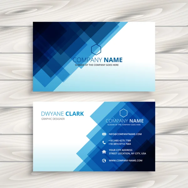 Abstract blue business card template — Stock Vector