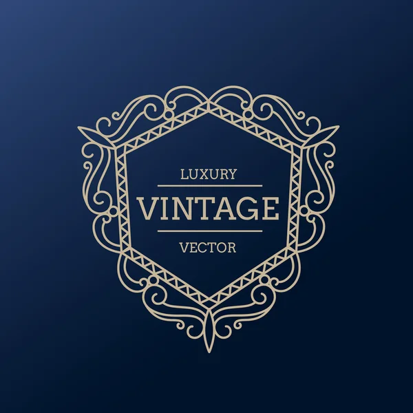 Vintage luxus keret design illusztráció — Stock Vector
