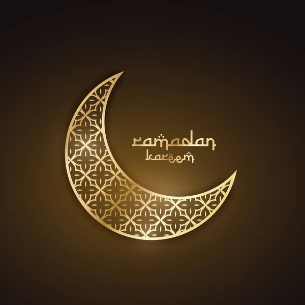 Lua dourada criativa com padrão abstrato ramadan festival desi — Vetor de Stock