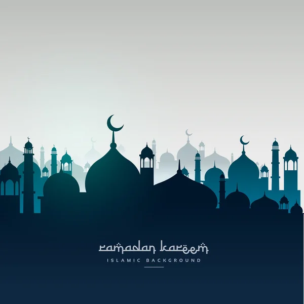 Ramadan kareem kartkę z życzeniami z meczetów — Wektor stockowy