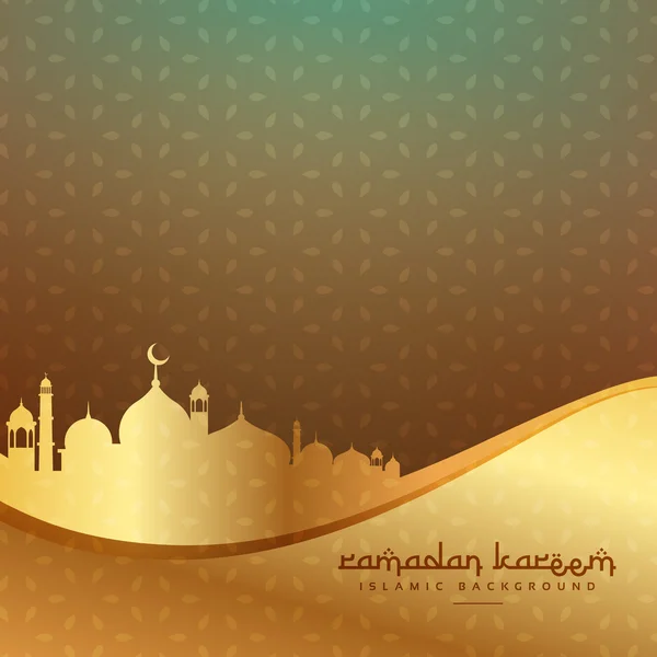 beautiful islamic background with golden mosque