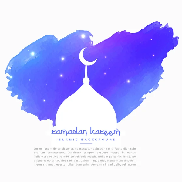 mosque silhouette in blue paint stroke