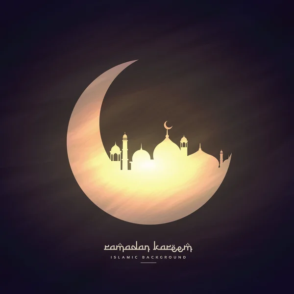 Mond und Moschee ramadan kareem Hintergrund — Stockvektor