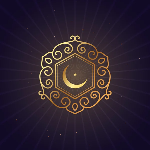 Golden floral style ramadan festival symbol — Stock Vector