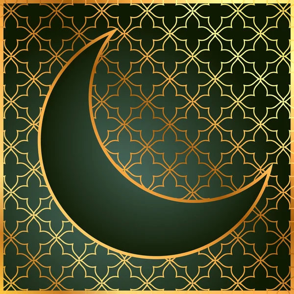 Pattern background with moon in golden color — Stock Vector