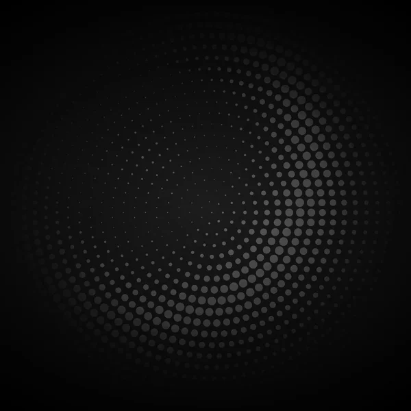 Dark circular halftone background vector illustration — Stock Vector