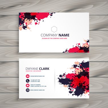 soyut grunge mürekkep sıçrama kartviziti