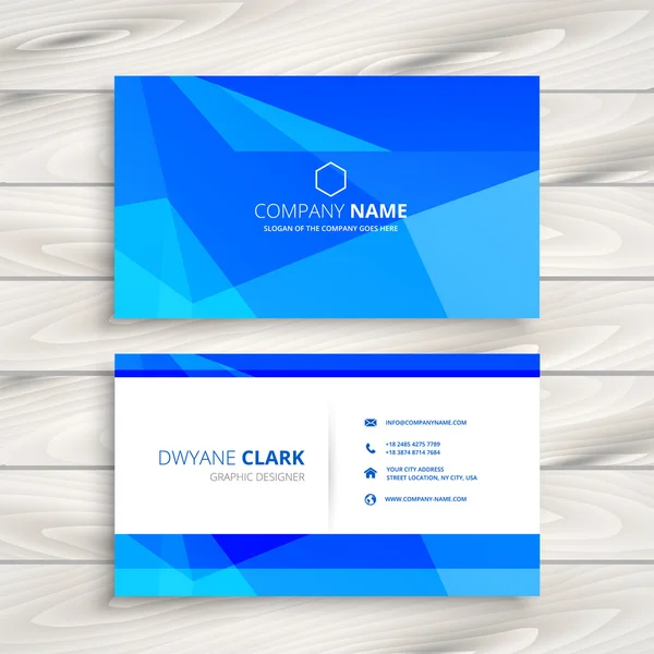 blue triangular shape business card