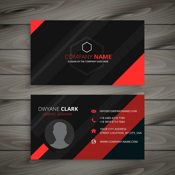 Black and red business card — Stock Vector