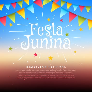 Brezilya Festivali festa junina illüstrasyon