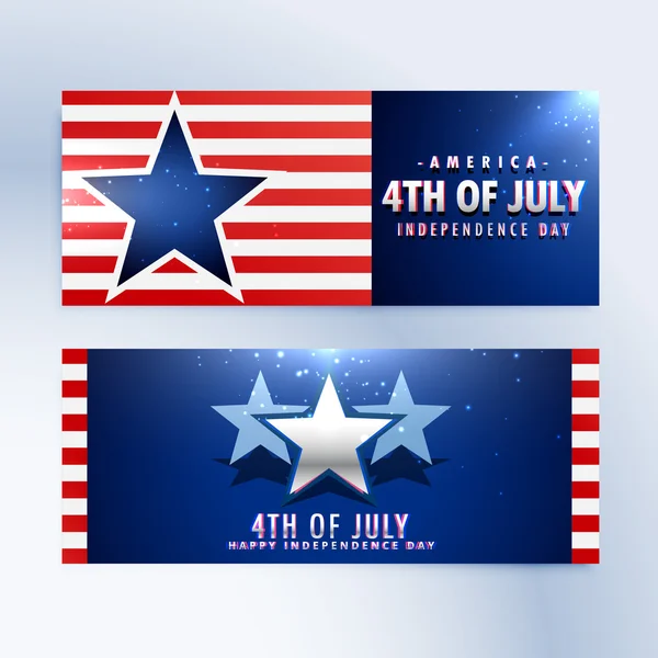 Banners do dia da independência americana —  Vetores de Stock