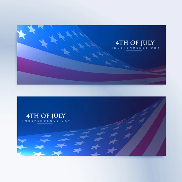 Sada bannerů s americkou vlajkou — Stockový vektor