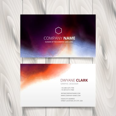 mürekkep suluboya kartvizit vektör tasarlamak