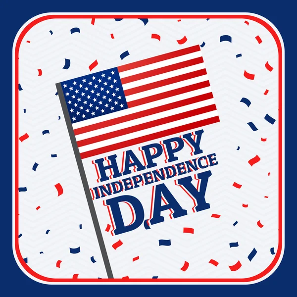 Gelukkig Onafhankelijkheidsdag achtergrond met confetti — Stockvector