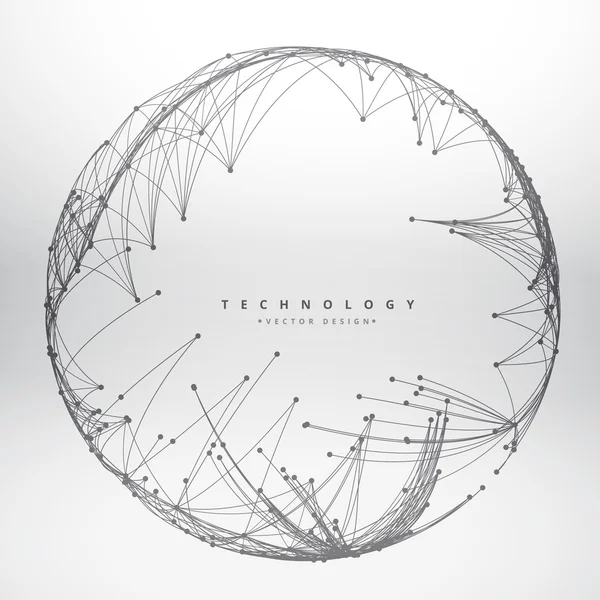 Tecnología de fondo hecha con malla circular — Archivo Imágenes Vectoriales