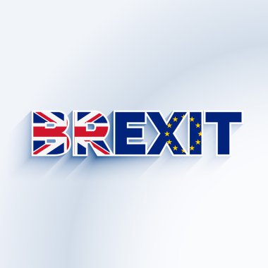 brexit metin ile İngiltere ve AB bayrağı