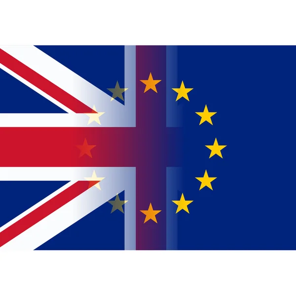 Wielka Brytania i Unia Europejska flagi scalania — Wektor stockowy