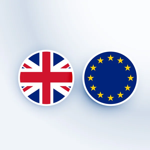 Wielka Brytania i Unia Europejska symbol i odznaki — Wektor stockowy