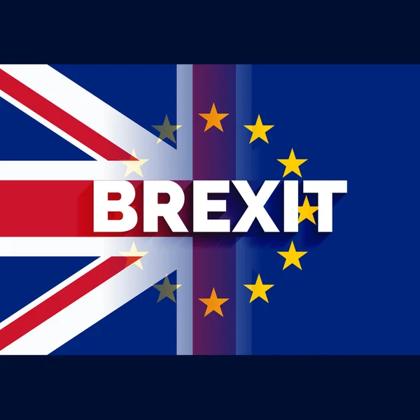 Brit és az uniós zászlót brexit szöveg — Stock Vector