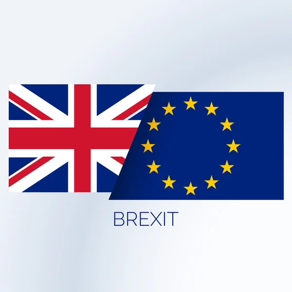 Brexit koncepcja tło z uk i eu flagi — Wektor stockowy