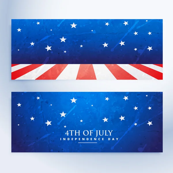 4th of july banners set — Stock Vector