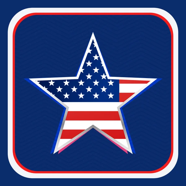 Bandeira americana dentro de fundo estrela —  Vetores de Stock