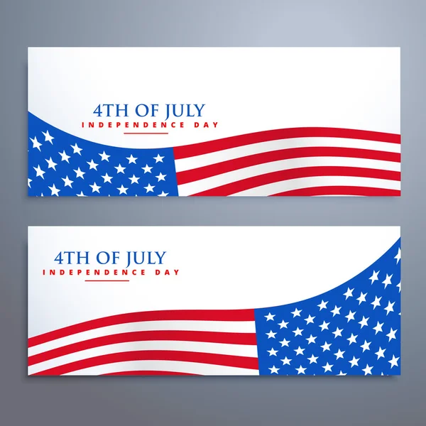 4e van juli vlag banners — Stockvector