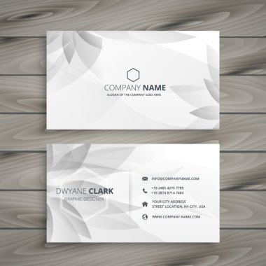 güzel gri beyaz çiçek kartvizit