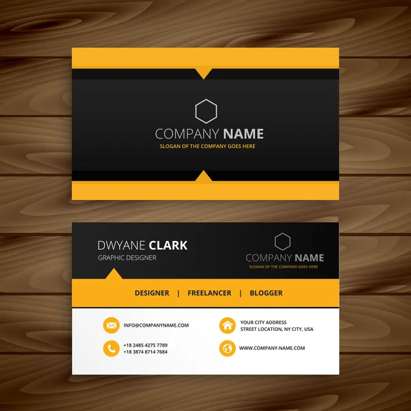 yellow black modern business card