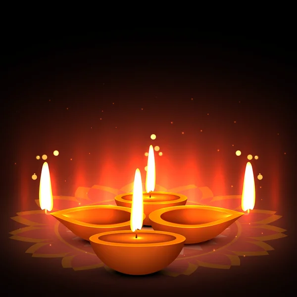 Festival de luz diwali saludo vector ilustración — Vector de stock