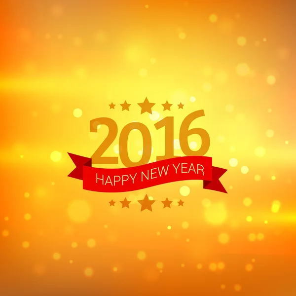 happy new year card in golden bokeh background