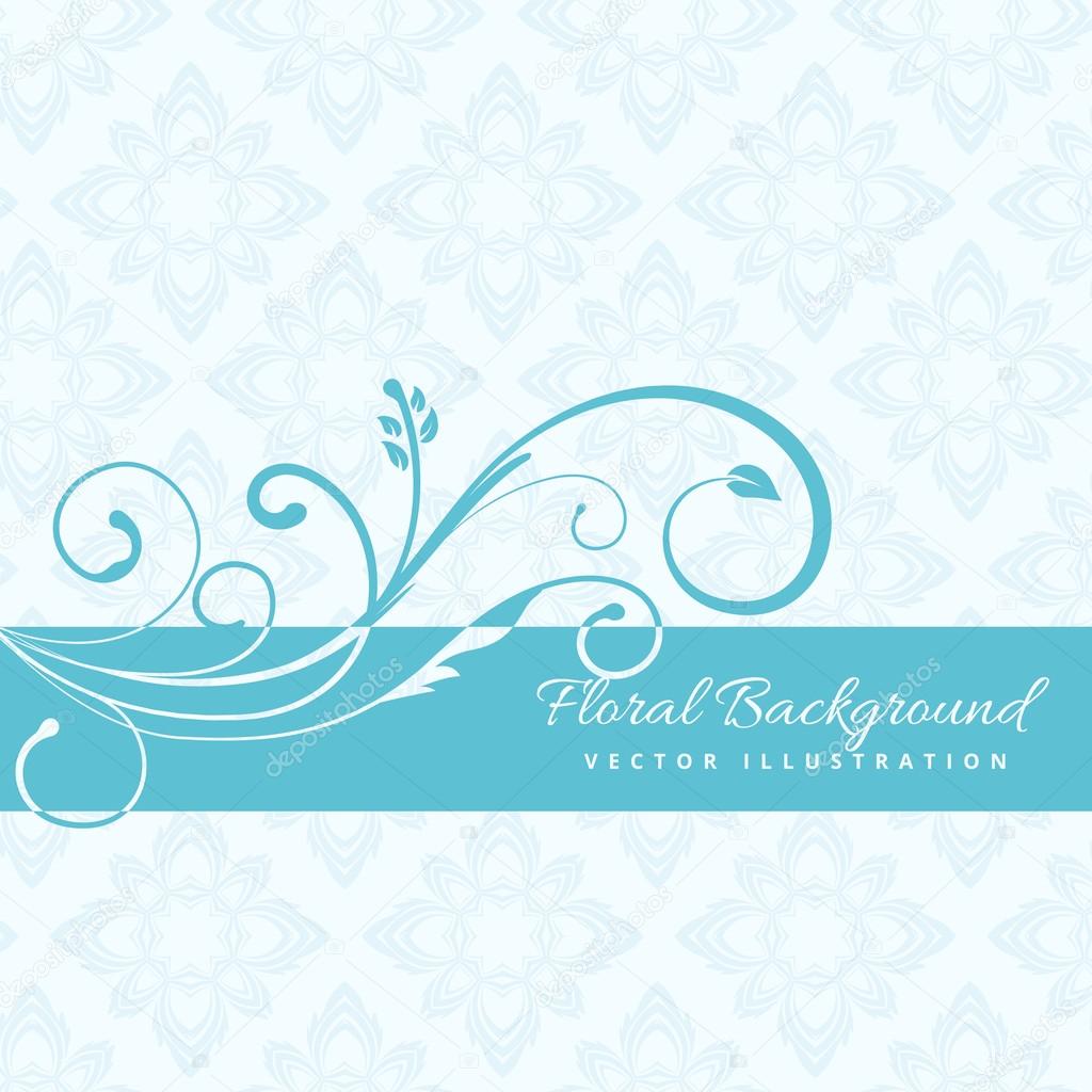 Blue floral background vector illustration Stock Vector Image by