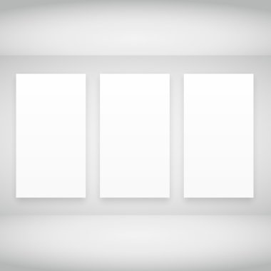 beyaz oda boş çerçevelerde