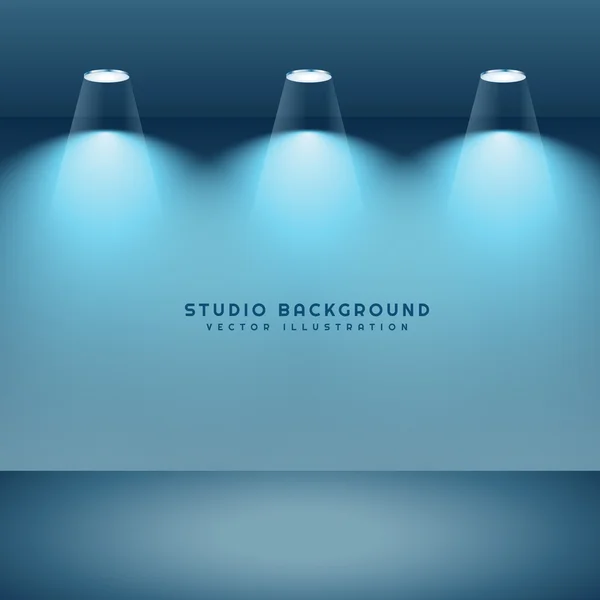 Studio sfondo con tre luci — Vettoriale Stock