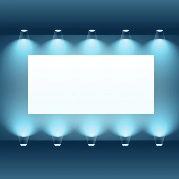 Presentation board with spot lights — Stock Vector