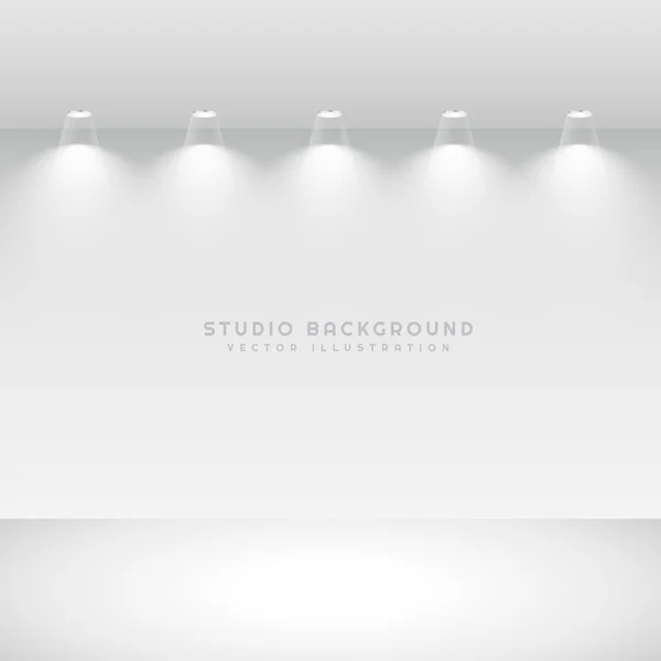 Studio gallery-interieur met spotlichten — Stockvector