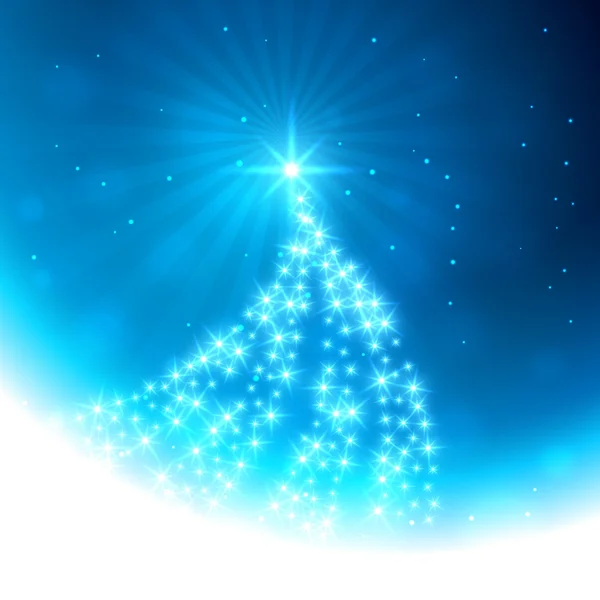 Glowing christmas tree vector illustration — Stock Vector