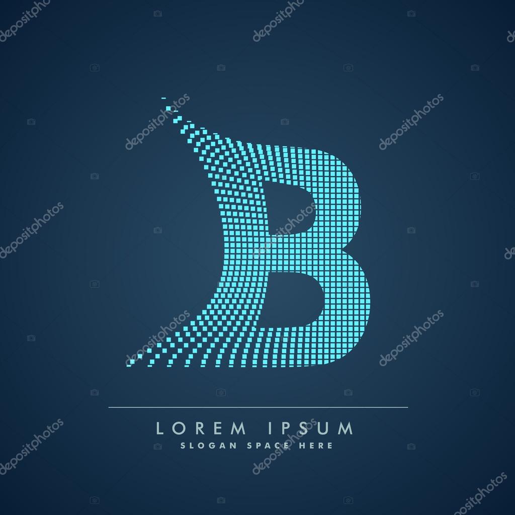 Abstract creative dots logo letter B