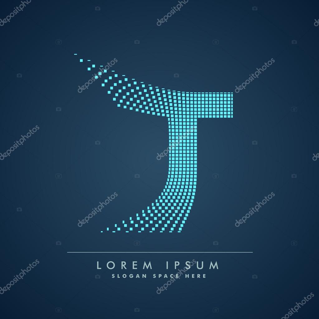 Abstract creative dots logo letter T
