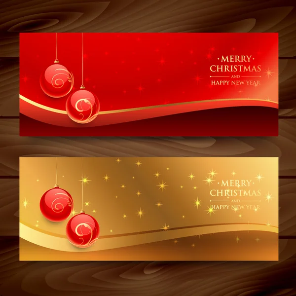 Feliz navidad banners vector ilustración — Vector de stock