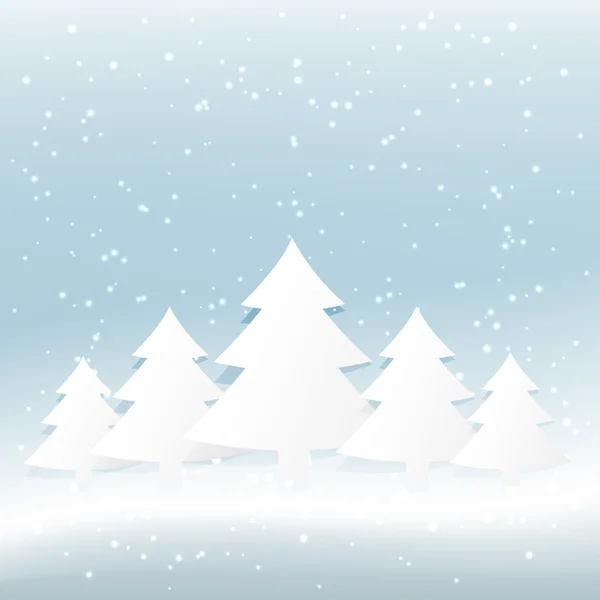 Árbol de Navidad en fondo nevado — Archivo Imágenes Vectoriales