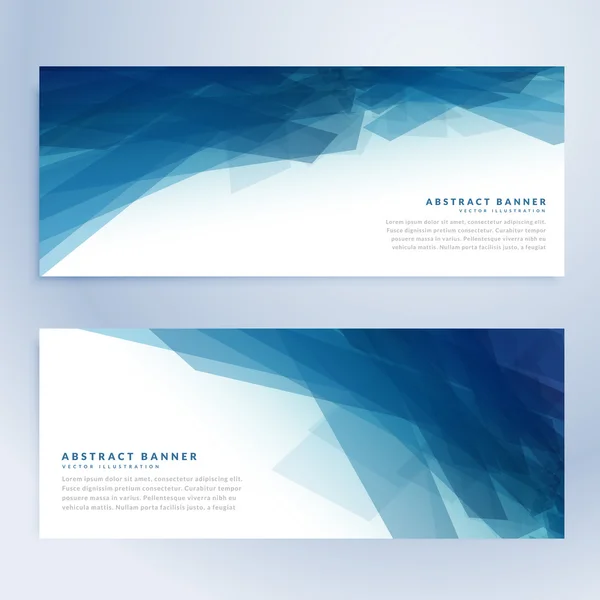 Blauw abstract banners in blauwe schaduw — Stockvector