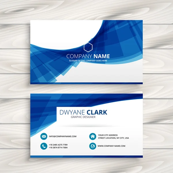 Blue wave business card — Stock Vector