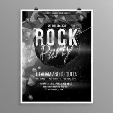 siyah kaya müzik parti el ilanı poster şablonu