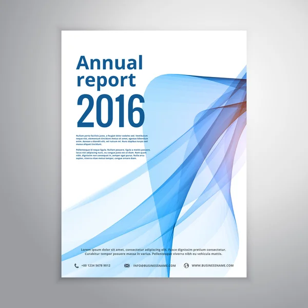 业务年度报告宣传单张宣传册传单设计与蓝色 w — 图库矢量图片