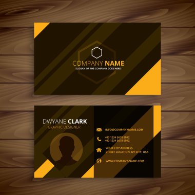 yaratıcı sarı çizgili kartvizit