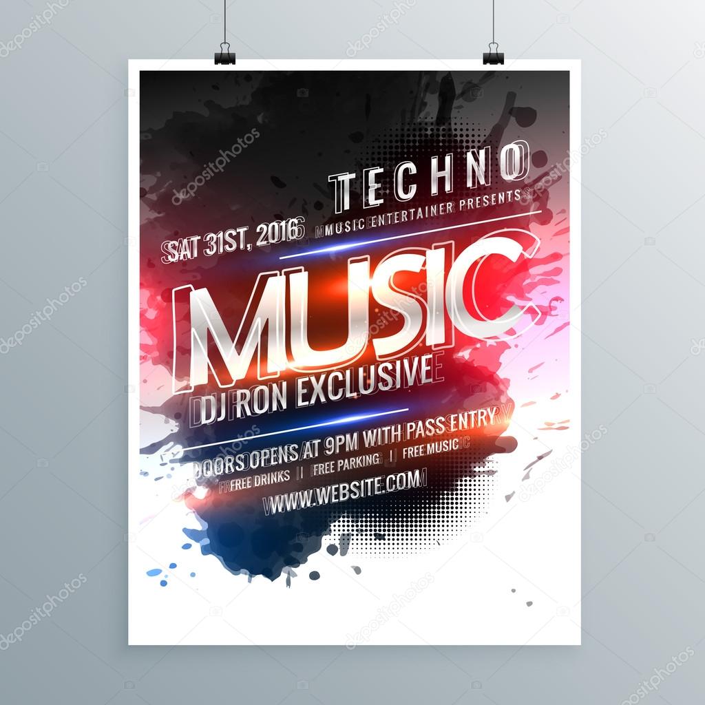 music party promotional flyer poster template