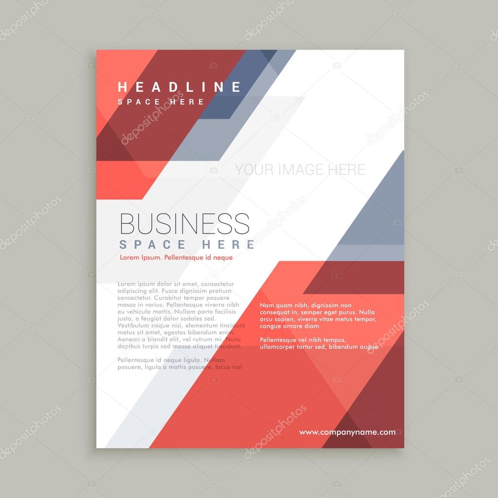 red blue geometric shape business flyer design