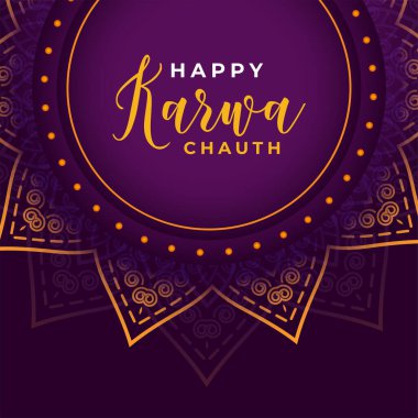 Mutlu karwa chauth Hint festivali vektörünün soyut kartı